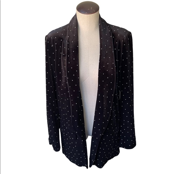Zara Jackets & Blazers - Zara Black Velvet Studded Oversized Blazer